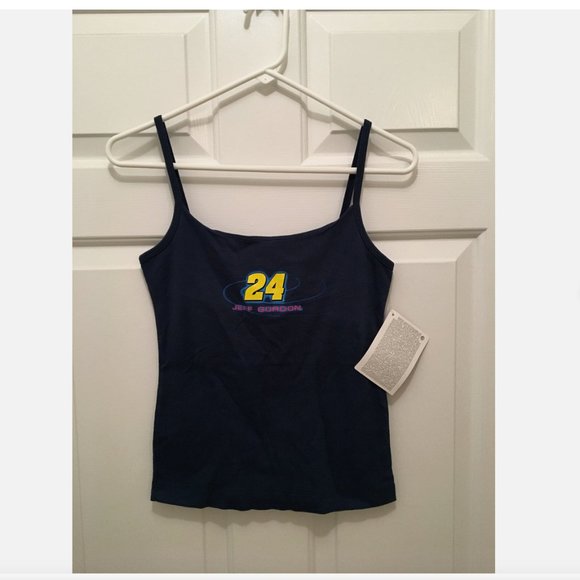 NWT Jeff Gordon #24 DuPont Logo NASCAR Racing Women's Blue Red Tank Top Large - Picture 1 of 2